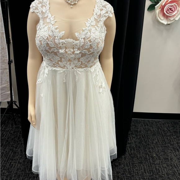 David’s  Bridal Size 20 W.  Beautiful tea-length gown - Picture 3 of 15